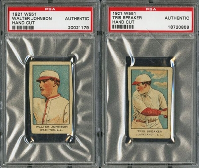 1921 W551 Group of Two HOFers with Johnson and Speaker – PSA AUTHENTIC